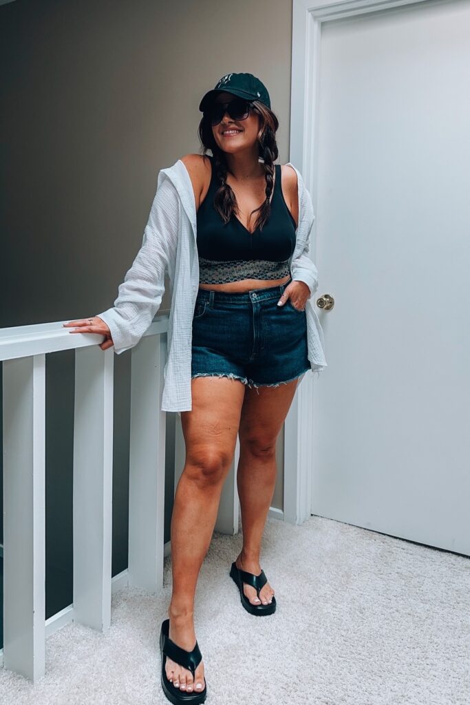 outfit I loved in June featuring thong sandals