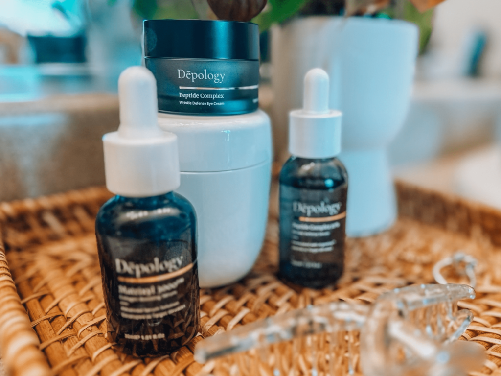 the Depology skincare trio